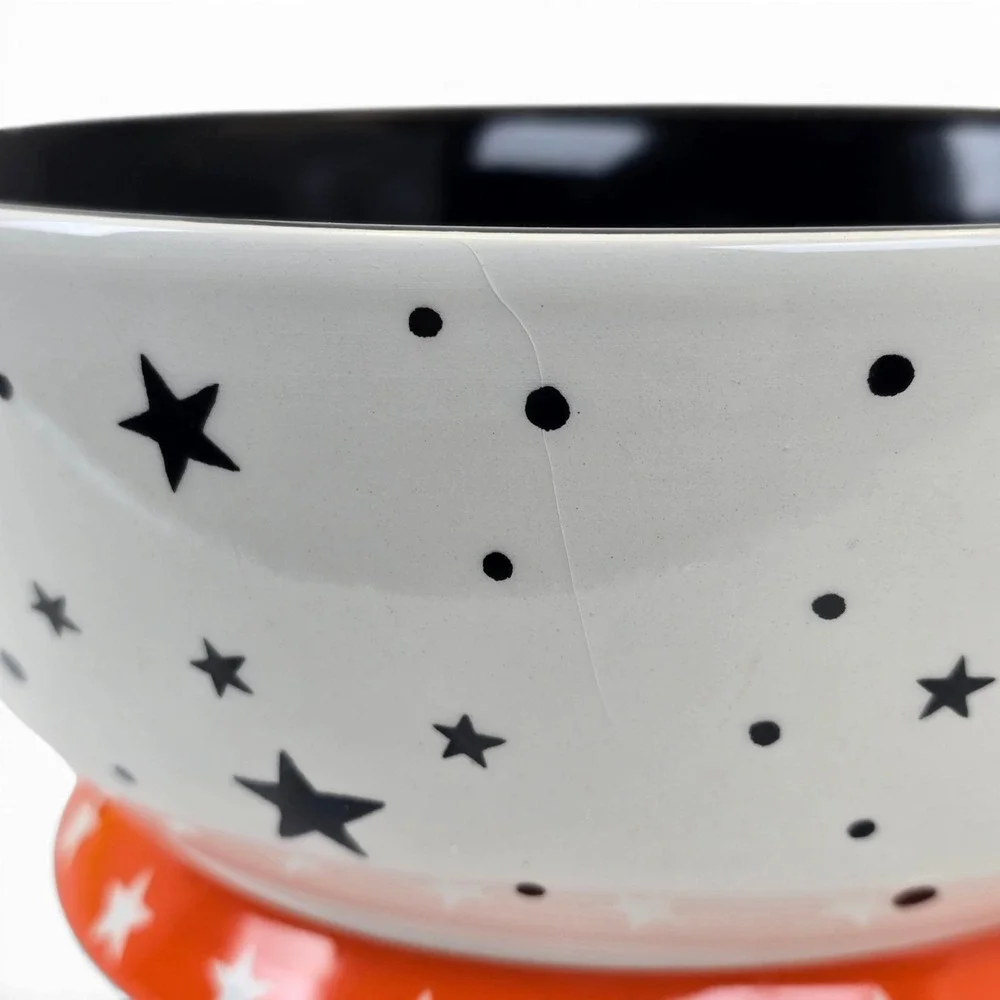 Johanna Parker Halloween Owl Candy Bowl Witch Hat Flying Owl Dish